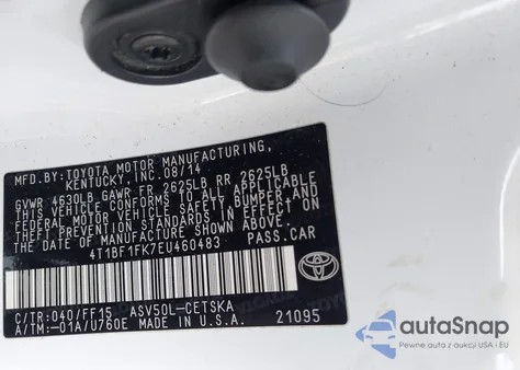 2014 Toyota Camry Se from USA, damaged, VIN 4T1BF1FK7EU460483